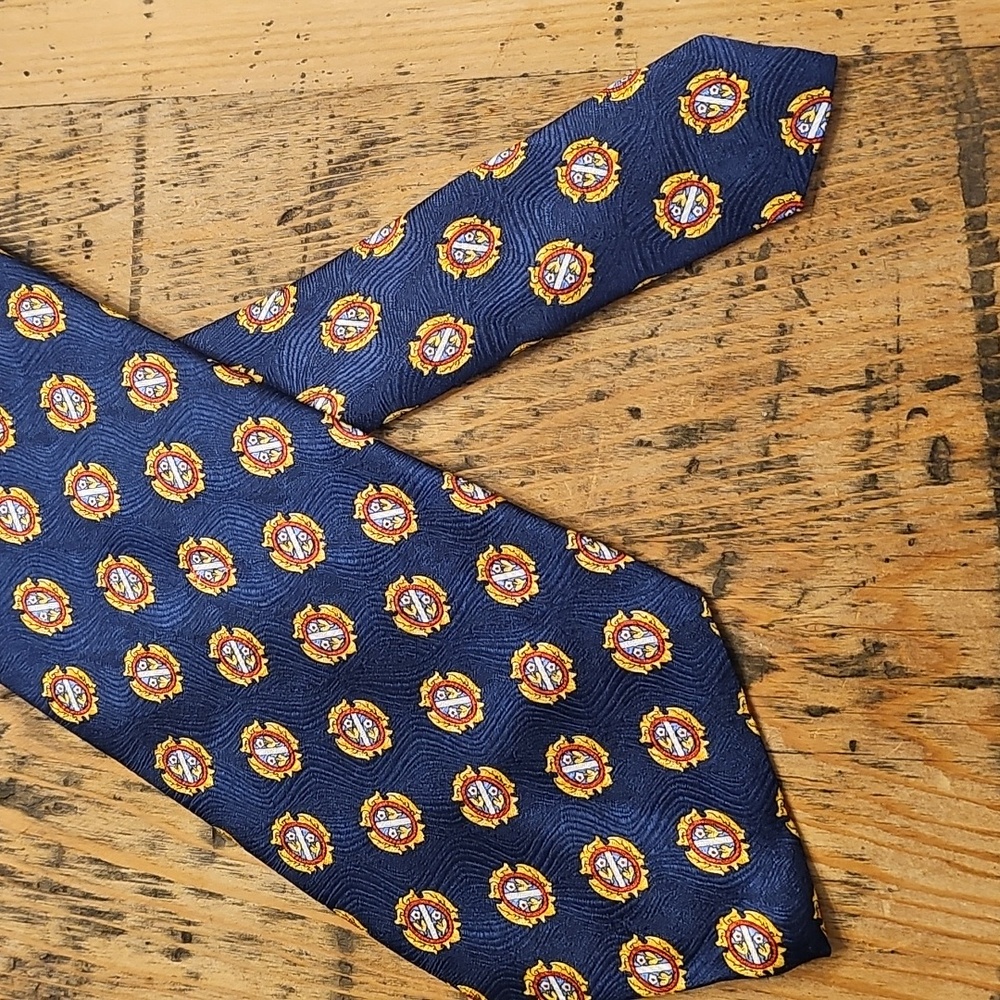 RICHEL ROYAL Floral Crest Vintage Silk Tie